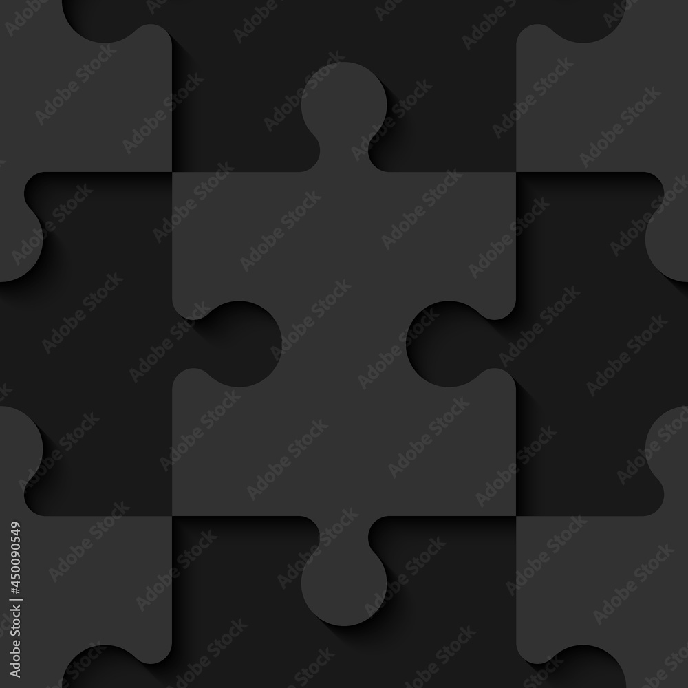 Poster lot piece flat puzzle seamless pattern presentation. Many step puzzles business background. Simple pattern. Section compare service banner. Puzzle seamless template simple shape. Abstract Background