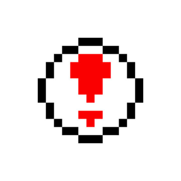 caution pixel icon image. Vector illustration for a retro game. cross stitch pattern