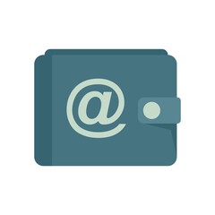 Finance digital wallet icon flat isolated vector