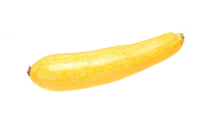 Fototapeta na wymiar Ripe yellow zucchini on a white background.
