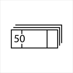 Pack of 50 bills. Thin lines