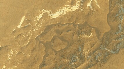 abstract cosmic texture, top view of alien planet