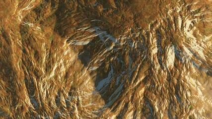 abstract cosmic texture, top view of alien planet