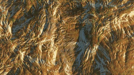 abstract cosmic texture, top view of alien planet