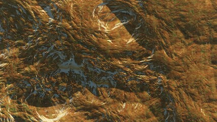 abstract cosmic texture, top view of alien planet