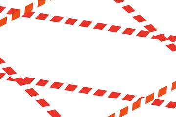 Warning tape red and white. Vector illustration in flat design