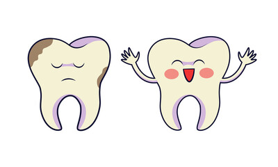 Tooth teeth smile cavity dental care hygiene illustration cartoon kids dentist design drawing vector health science toothpaste toothbrush toothcare