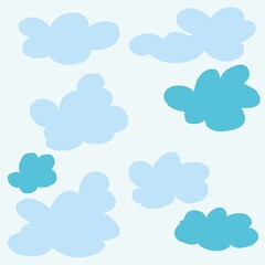 Set of blue sky. Illustation