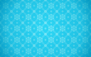 Luxury Thai pattern light blue background vector illustration. lai Thai flower element pattern.