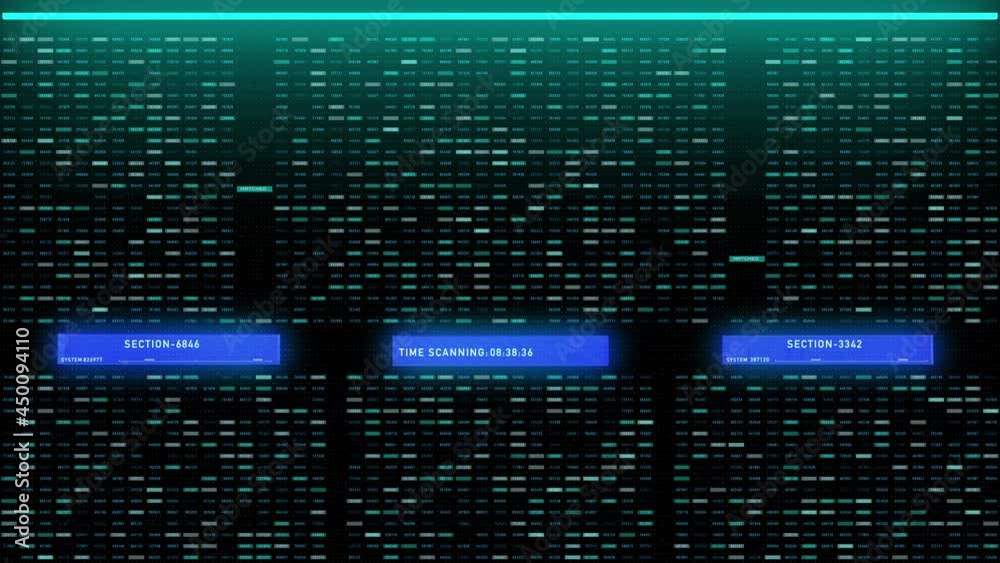 Aufkleber Technology Digital Binary Number Data Sampling Selection. HUD Scifi Glow Botton Status Identification System.