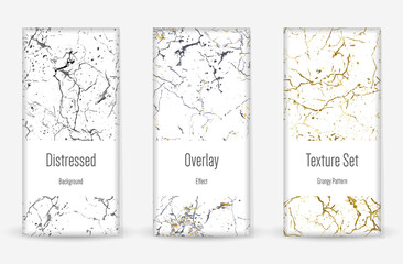 Obraz premium Distress Grunge Texture Set. Scratched Dirt Print.