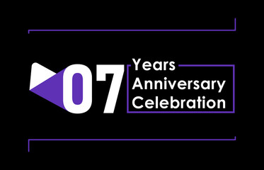 7 Years Anniversary Celebration Vector Template Design