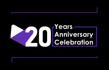 20 Years Anniversary Celebration Vector Template Design