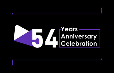 54 Years Anniversary Celebration Vector Template Design
