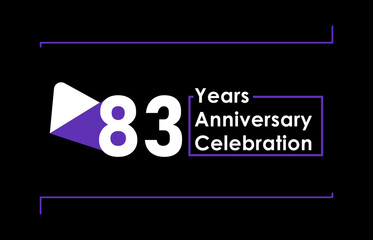 83 Years Anniversary Celebration Vector Template Design