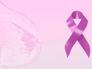 Fototapeta premium Realistic pink ribbon for breast cancer awareness symbol 3d rendering isolated on white background. Clipping path.