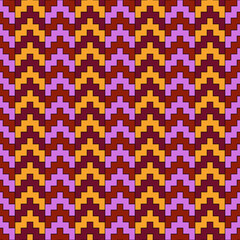 Seamless manji pattern. Interlocking chevrons background. Oriental symbols ornament. Traditional architecture wallpaper. Ancient ethnic mosaic motif. Digital paper, textile print. Vector art work.