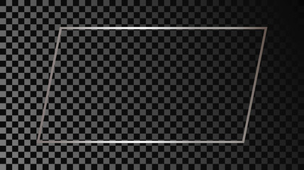 Silver glowing rectangular shape frame