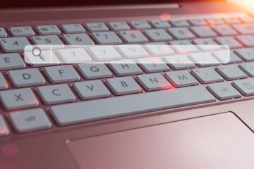 Laptop or computer keyboard to search business knowledge