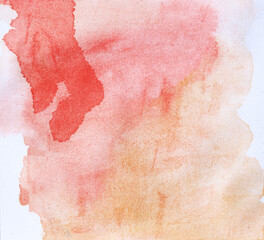 Abstract watercolor hand drawn on pastel pink background