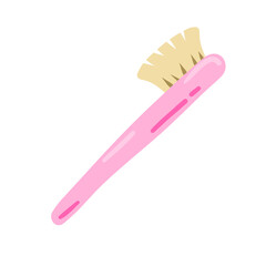 Toothbrush. Dental hygiene. Brushing teeth. Flat cartoon isolated on white background