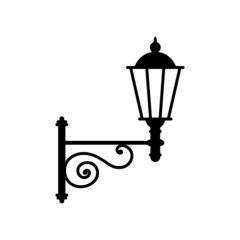 Garden lamp icon, Garden lamp silhouette vector. Vector illustration eps.10
