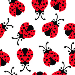 Ladybird or Lady bug Seamless Pattern