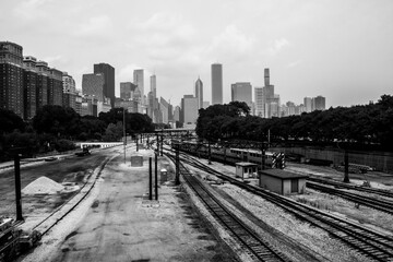 Fototapeta premium railway in the city