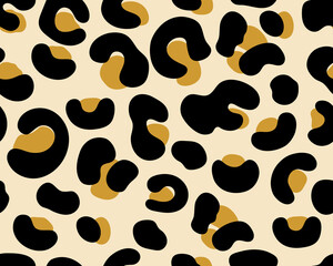 Fototapeta na wymiar Jaguar Leopard print skin abstract seamless pattern. Abstract wild animal Jaguar Leopard black spots on nude background for fashion print design, web, cover, wallpaper, cutting, and crafts.