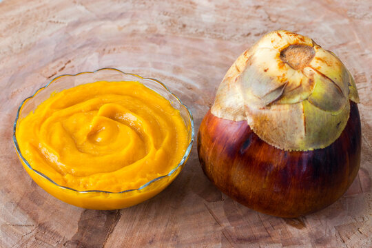 toddy palm fruit with pulp image.