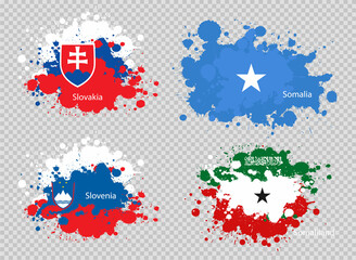 paint spot of flag en transparent background. Vector illustration