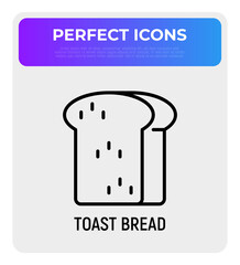 Bread toast thin line icon. Modern vector illustration for bakery logo.