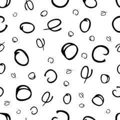 Seamless pattern with sketch round squiggle