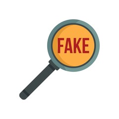 Search fake news icon flat isolated vector