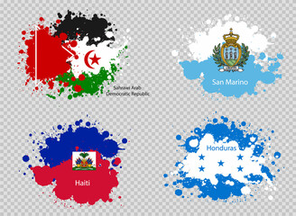 paint spot of flag en transparent background. Vector illustration