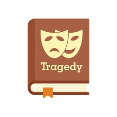 Tragedy literary genre book icon flat isolated vector