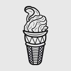 Ice Cream Outline | Ice Cream | Frozen yogurt | Summer | Sorbet | Dessert | Gelato |