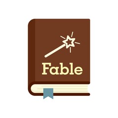 Fable school book icon flat isolated vector