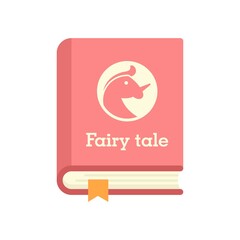 Fairy tale book icon flat isolated vector