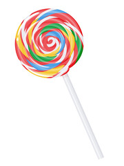 カラフルなペロペロキャンディーのイラスト_ロリポップ