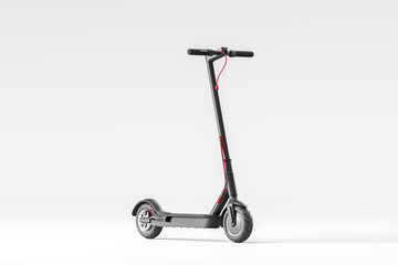 Black electric scooter on a white background. An ecological alternative to transportation. 3d rendering