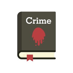 Crime book icon flat isolated vector