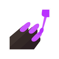 Nail Polish: Dark Skin Tone Emoji vector