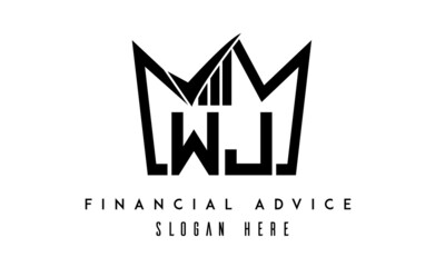 WJ financial advice creative latter logo