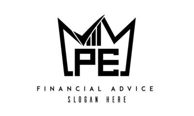 PE financial advice creative latter logo