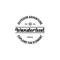 Obraz premium Outdoor Wanderlust, Mountain Adventure Retro Emblem