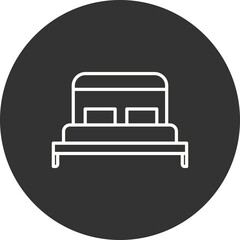 Bed Line Circle Inverted Vector Icon Design