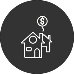 Residential Line Circle Inverted Vector Icon Design