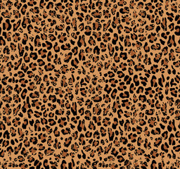 Leopard print yellow vector seamless pattern, modern fashion design.