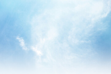 Blue sky with white cloud. The summer heaven is colorful clearing day Good weather and beautiful nature in the morning.